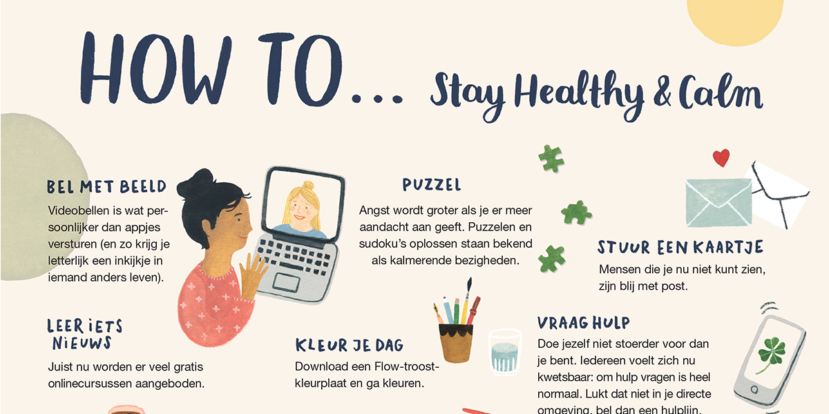 Flow Magazine poster - How to stay healthy and calm