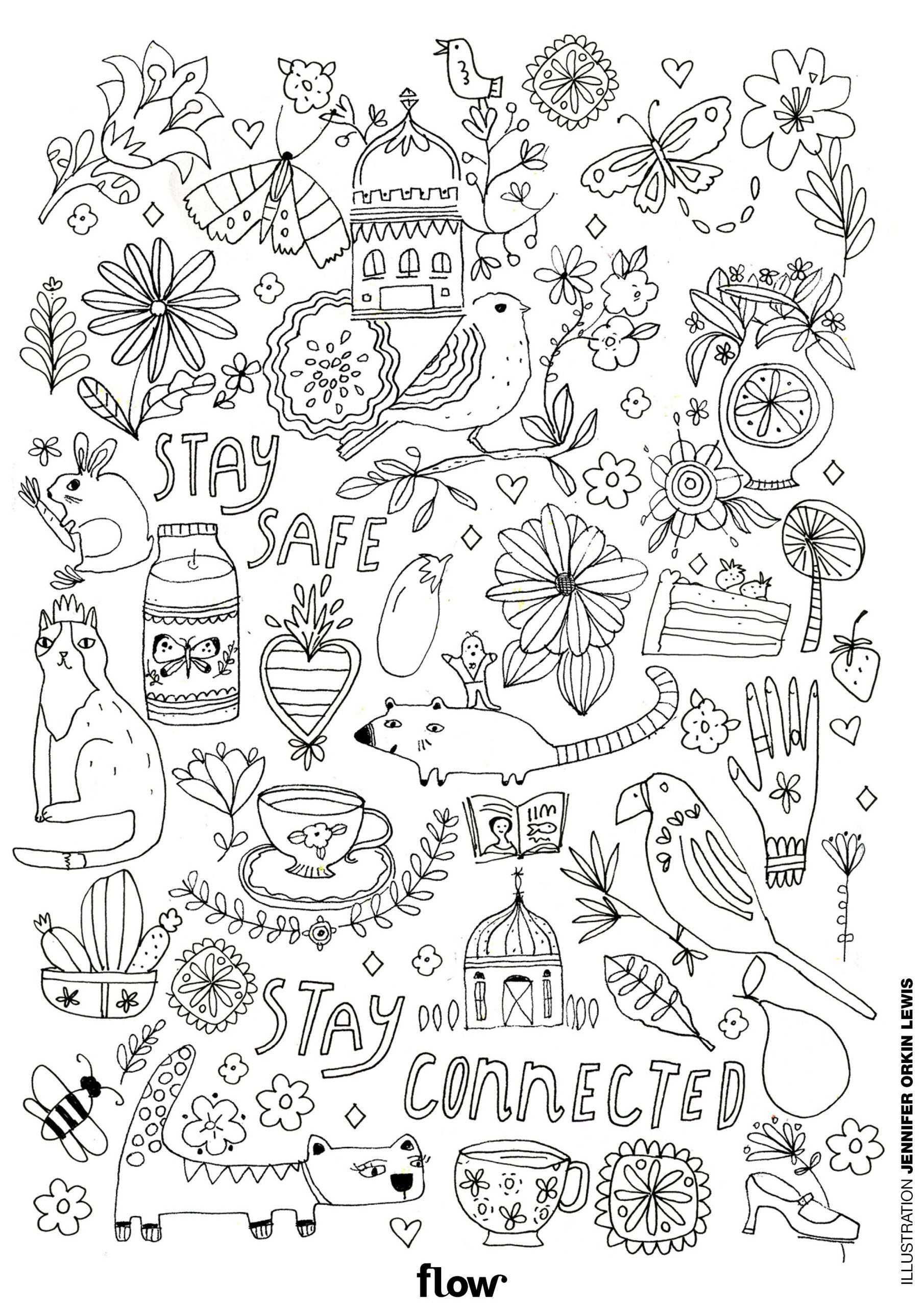Comforting coloring page - Jennifer Orkin Lewis - Flow Magazine